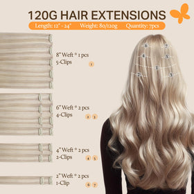 DOORES Clip in Hair Extensions packaging side view