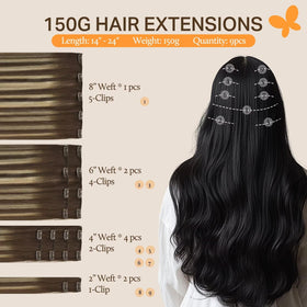 DOORES Clip in Hair Extensions showing 20 clips