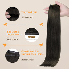 DOORES Clip in Hair Extensions showing different lengths