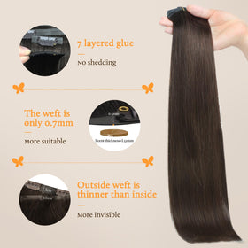 DOORES Clip in Hair Extensions showing different lengths