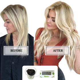 DOORES Clip in Hair Extensions showing easy application