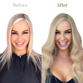 DOORES Clip In Hair Extensions showing stainless steel clips