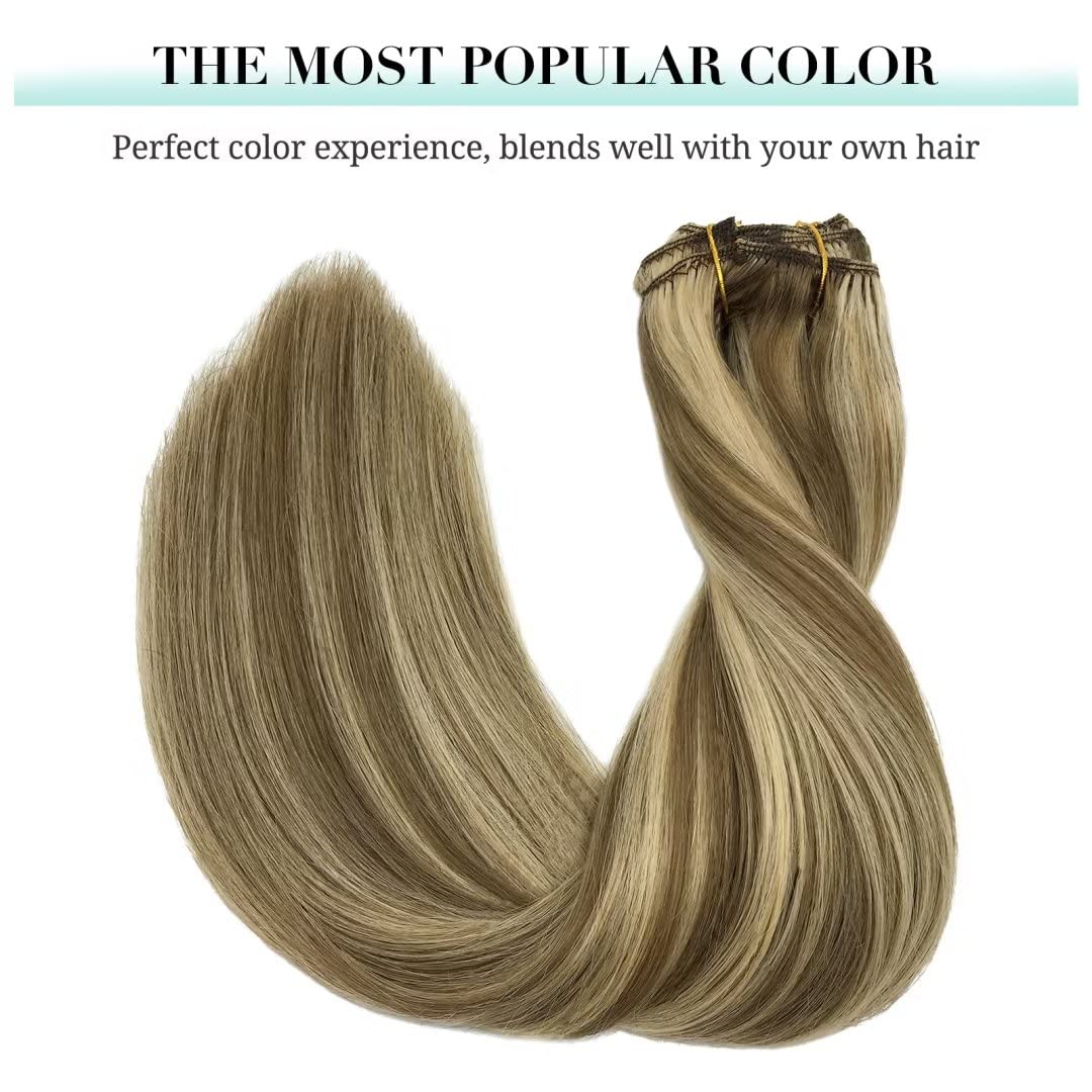 DOORES clip in hair extensions showing U-shape metal clips close-up