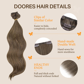DOORES Clip in Hair Extensions U-shaped clips close-up