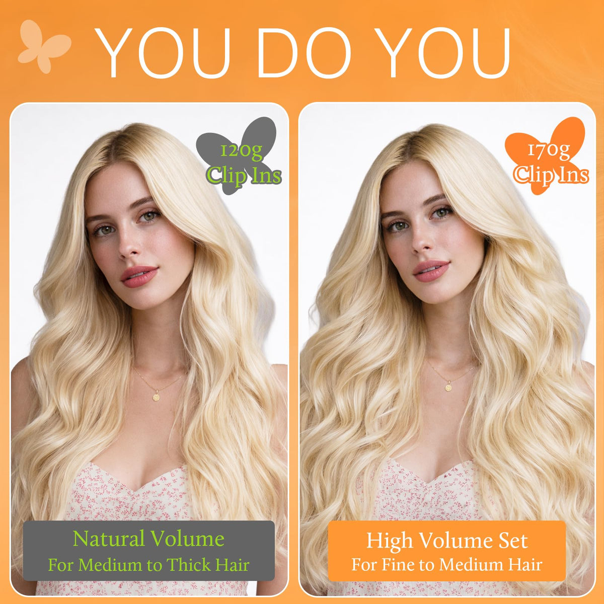 DOORES Clip in Hair Extensions with extra clips