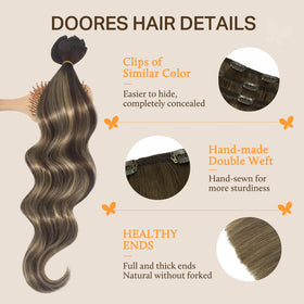 DOORES Clip in Hair Extensions with packaging