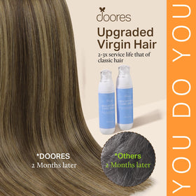 DOORES Clip in Human Hair Extensions 14 Inch Balayage close-up of clips