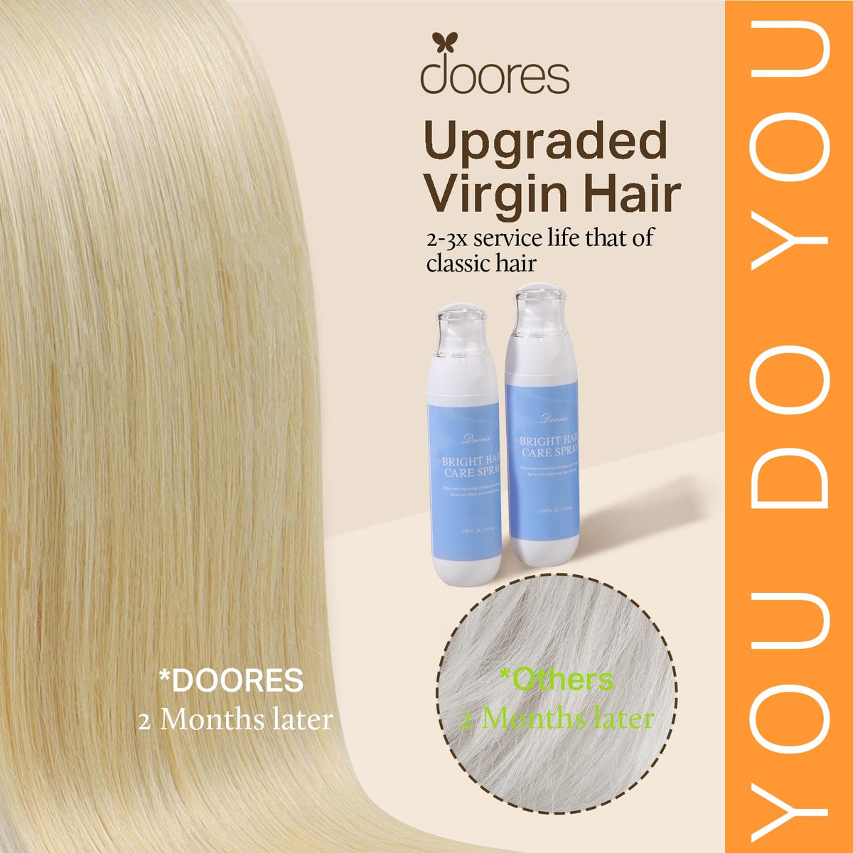 DOORES hair extensions displayed in popular colours
