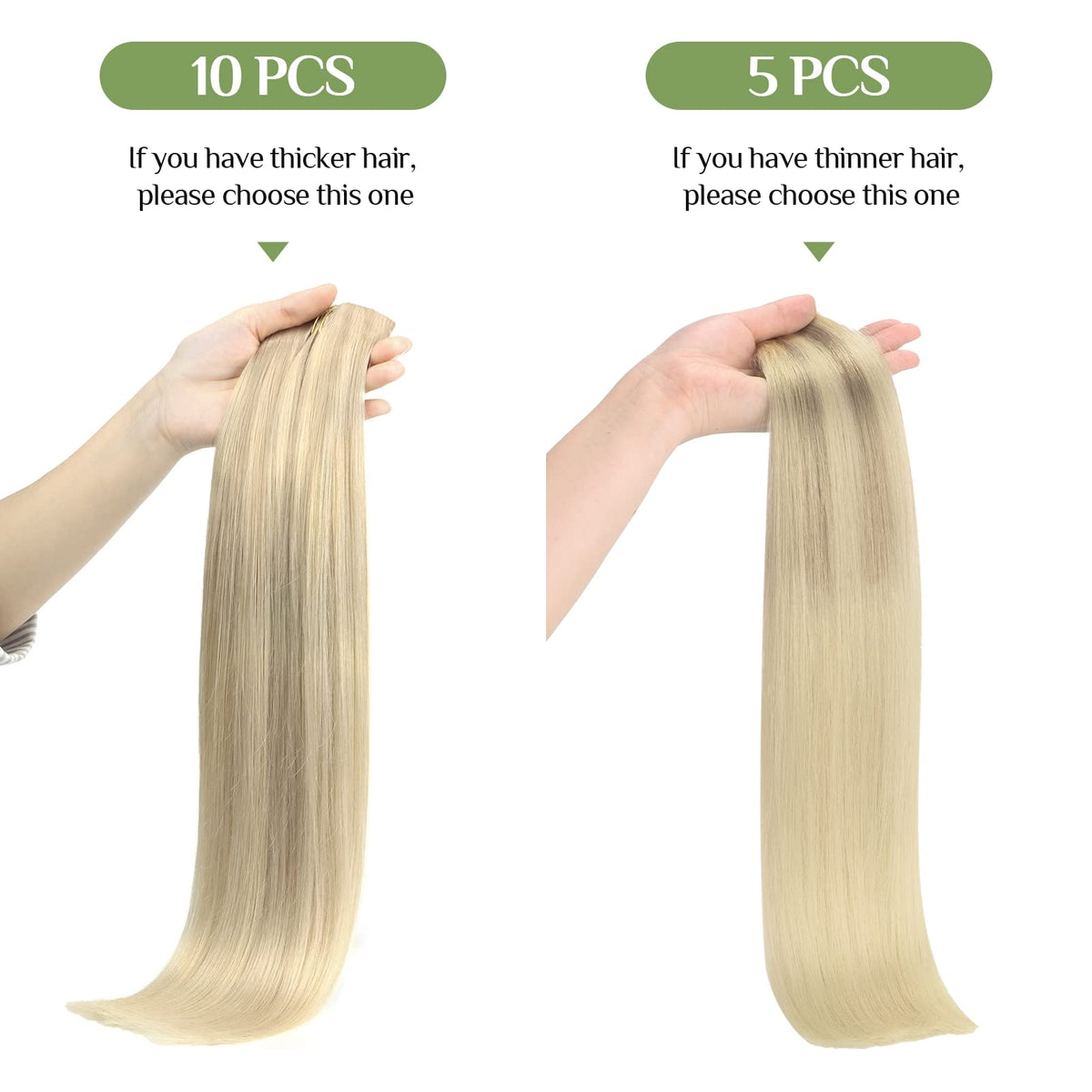 DOORES hair extensions displayed with packaging