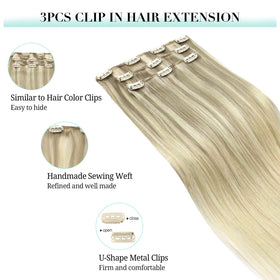 DOORES hair extensions in balayage colour against a natural background