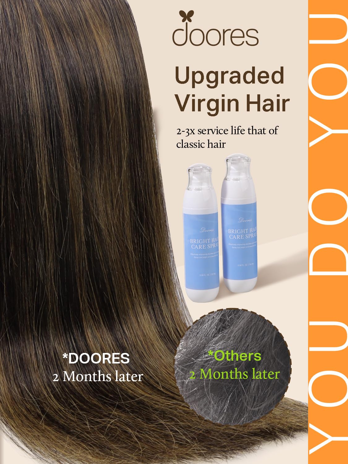 DOORES Hair Extensions packaging showing 10 pieces