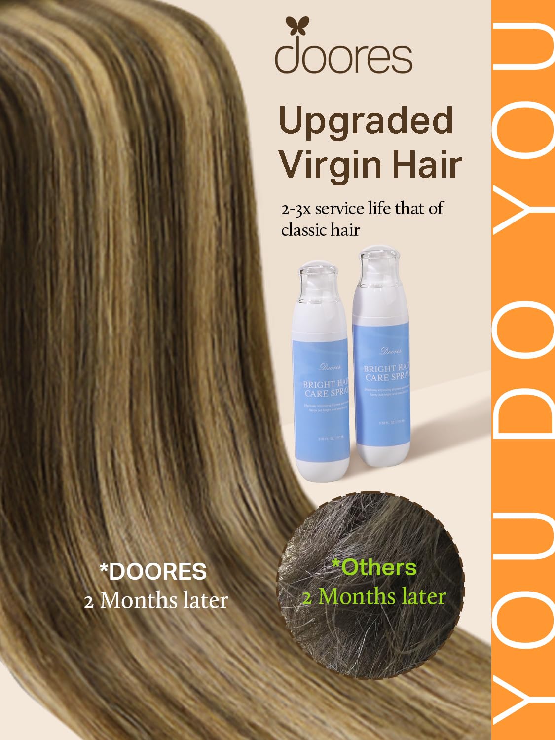 DOORES Hair Extensions packaging with 20 pieces