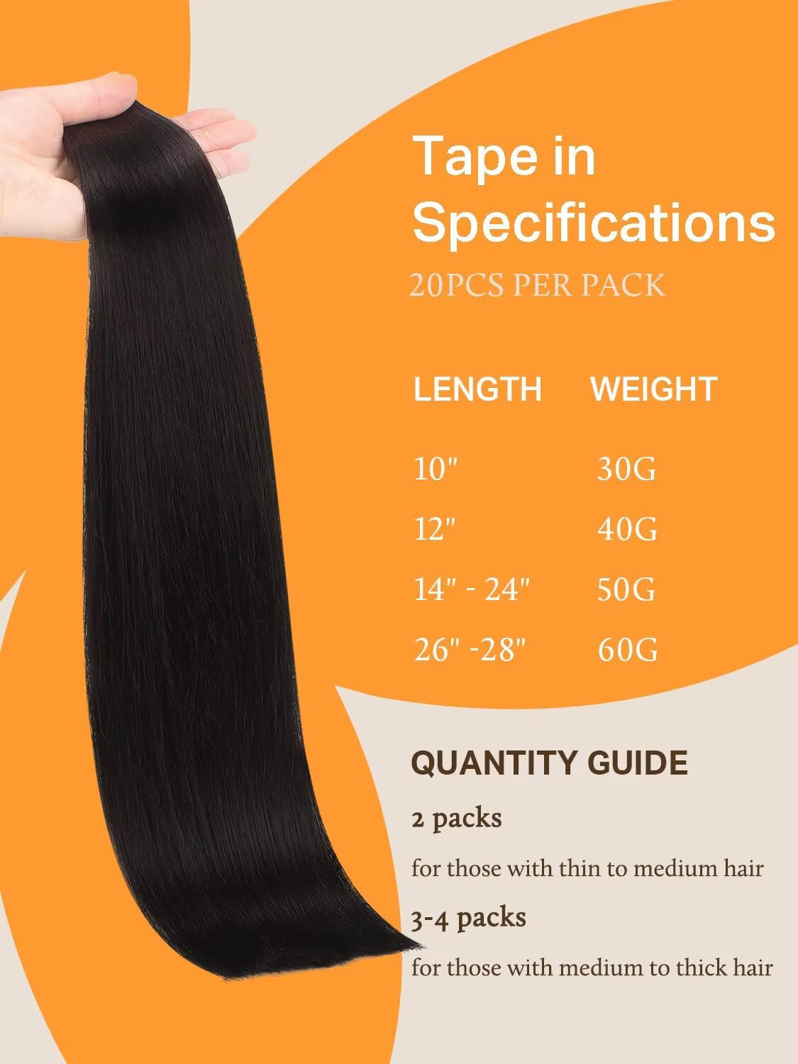DOORES Tape in Hair Extensions 1.5-inch width specification