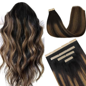 DOORES Tape in Hair Extensions 10 pieces pack front view