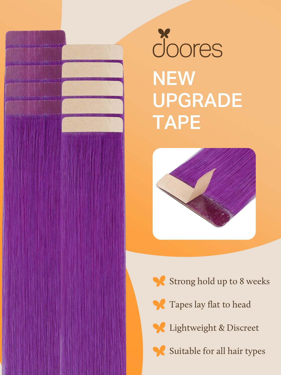DOORES Tape In Hair Extensions 100g application guide