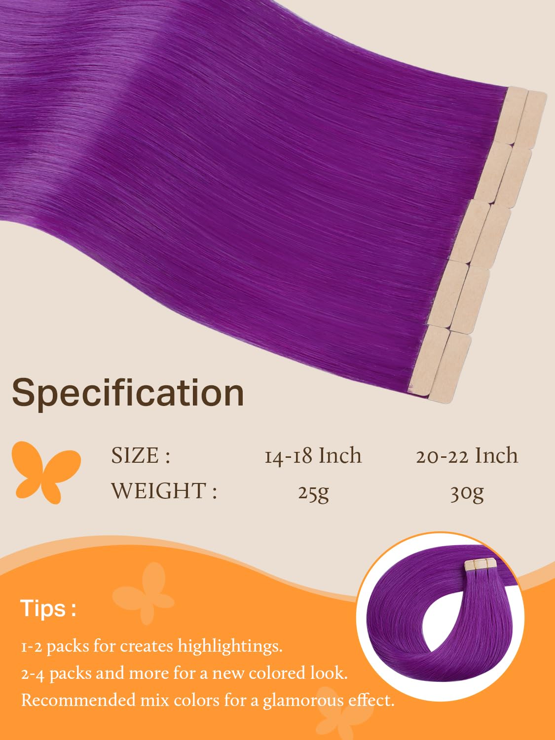 DOORES Tape In Hair Extensions 100g colour options displayed