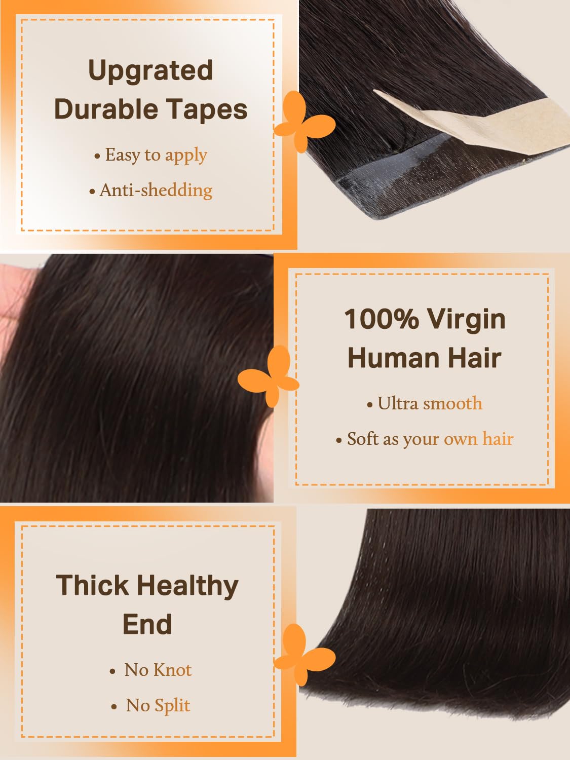 DOORES Tape In Hair Extensions 100g displayed with colour options