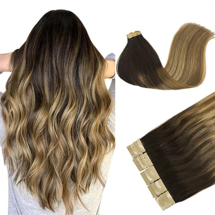 DOORES Tape in Hair Extensions 100g front view