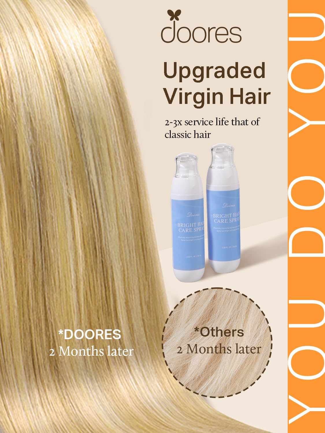 DOORES Tape in Hair Extensions 100g packaging