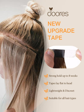 DOORES Tape in Hair Extensions 100g showing colour options