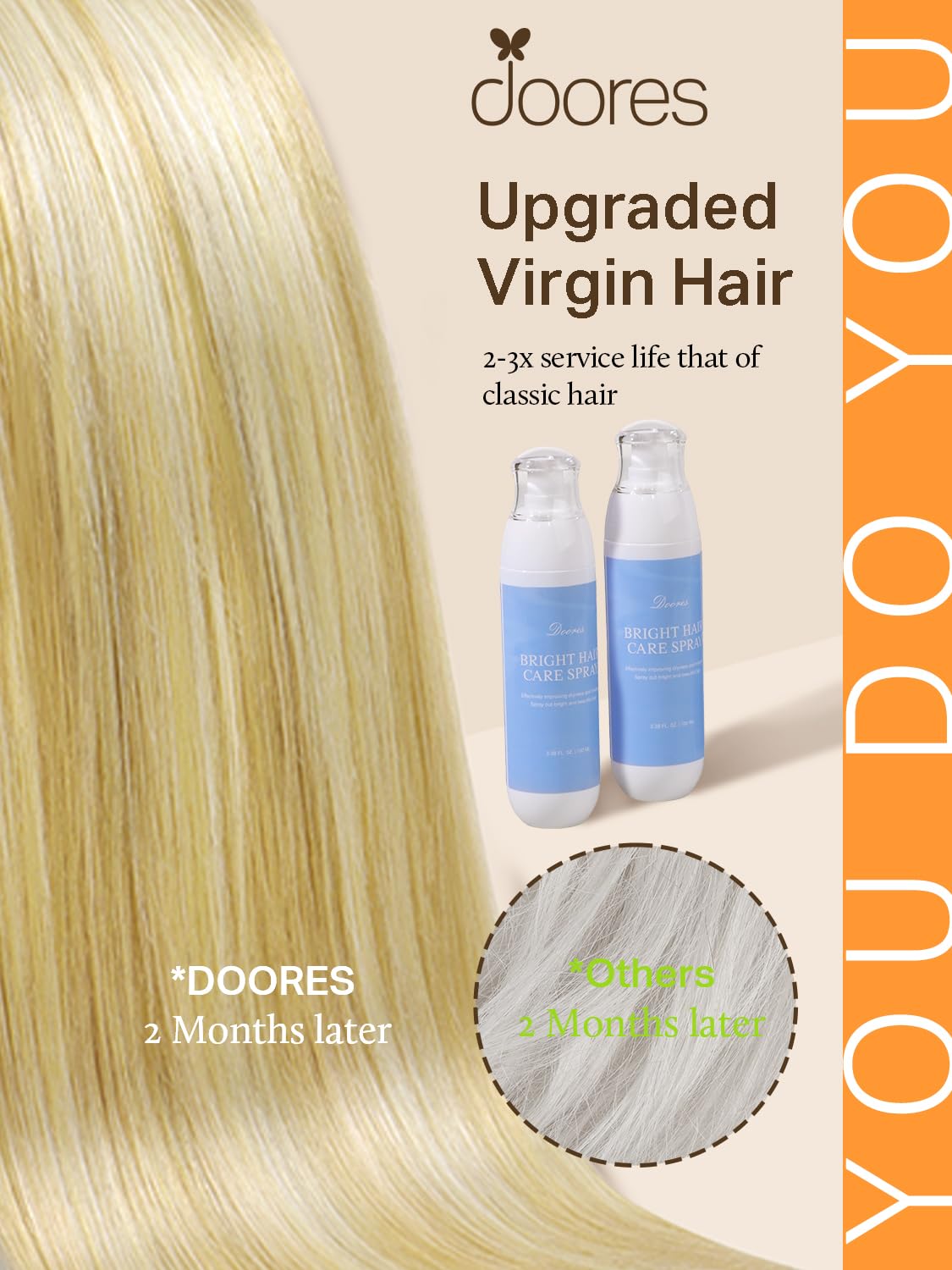 DOORES Tape in Hair Extensions 110g back view