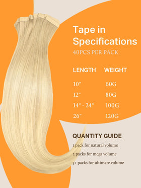 DOORES Tape in Hair Extensions 110g in packaging