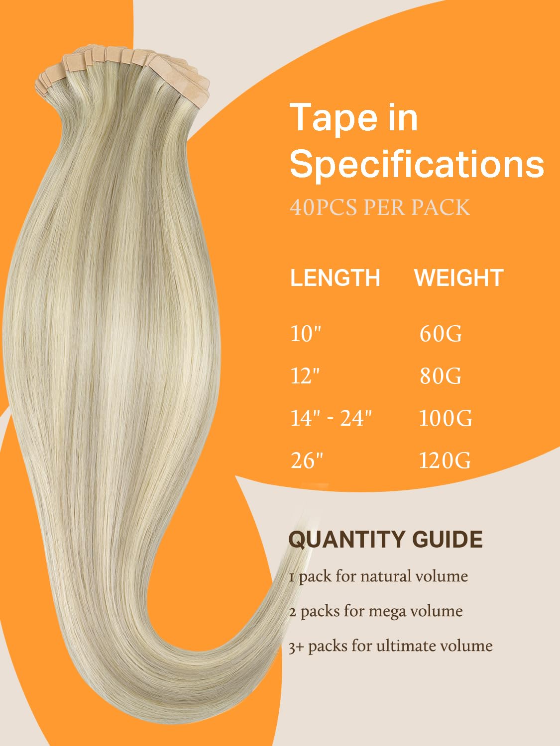 DOORES Tape in Hair Extensions 12 inches length