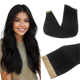 DOORES Tape in Hair Extensions 14-24 inch pack front view