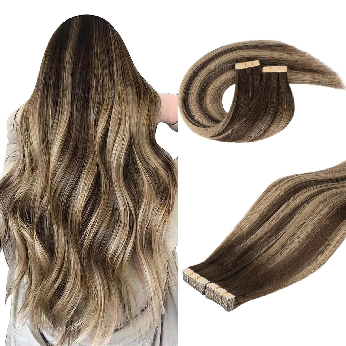 DOORES Tape in Hair Extensions 150g pack front view
