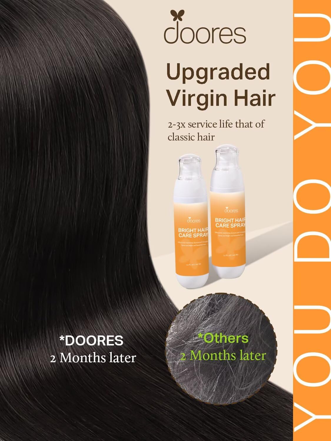 DOORES Tape in Hair Extensions 20 pieces close-up