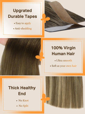 DOORES Tape in Hair Extensions 20 pieces displayed