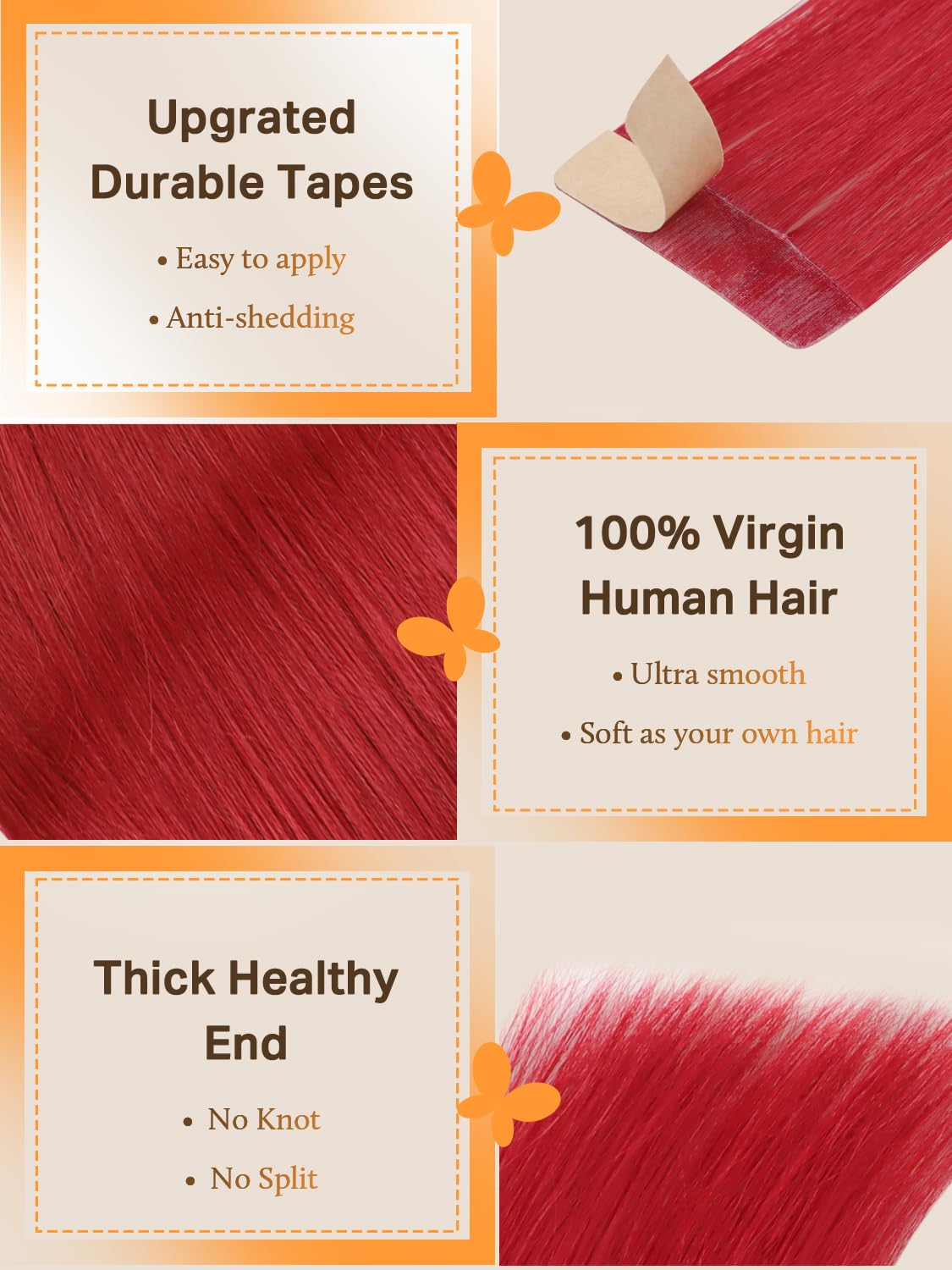 DOORES Tape In Hair Extensions 20 pieces displayed