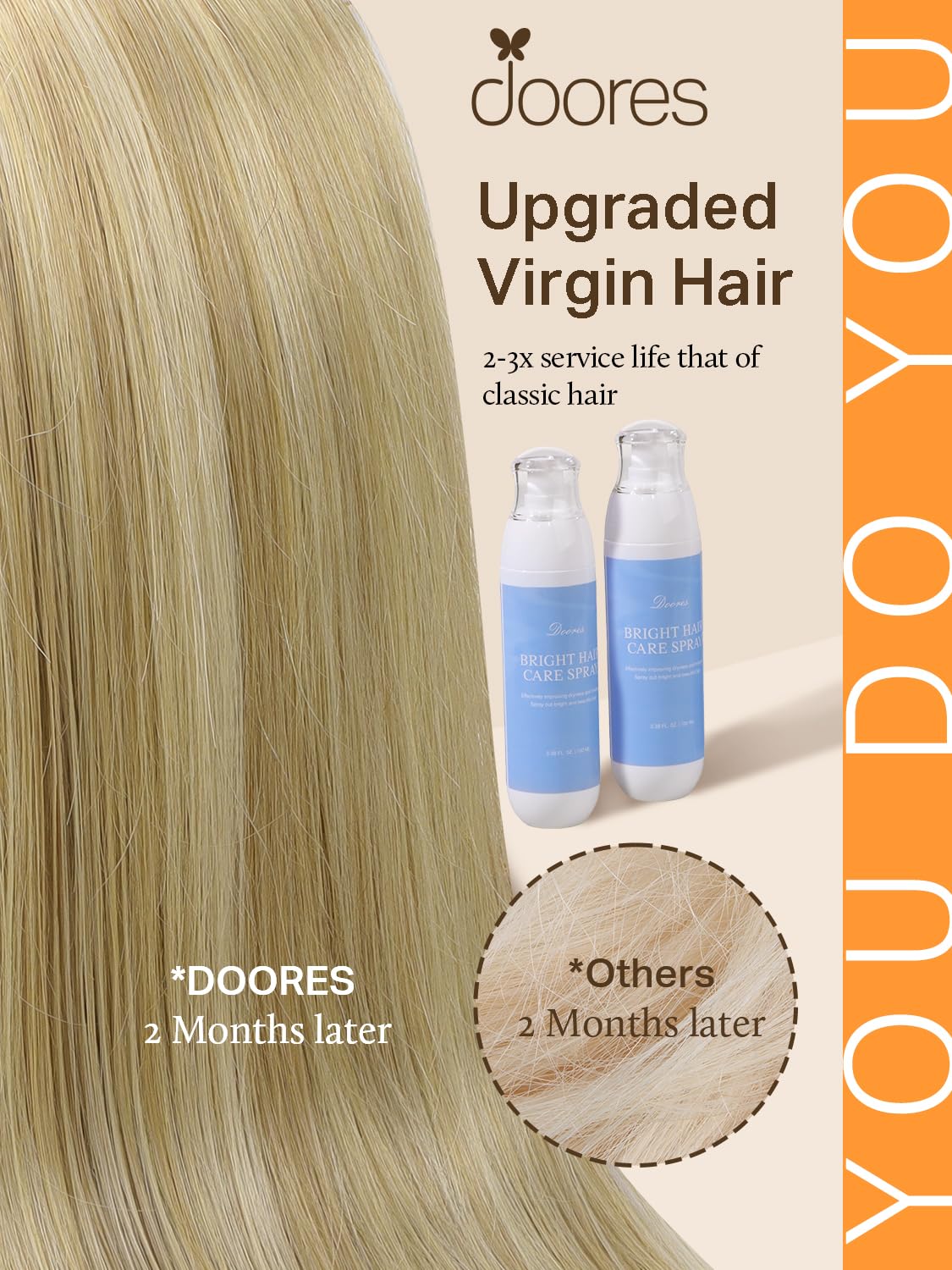 DOORES Tape in Hair Extensions 20 pieces pack