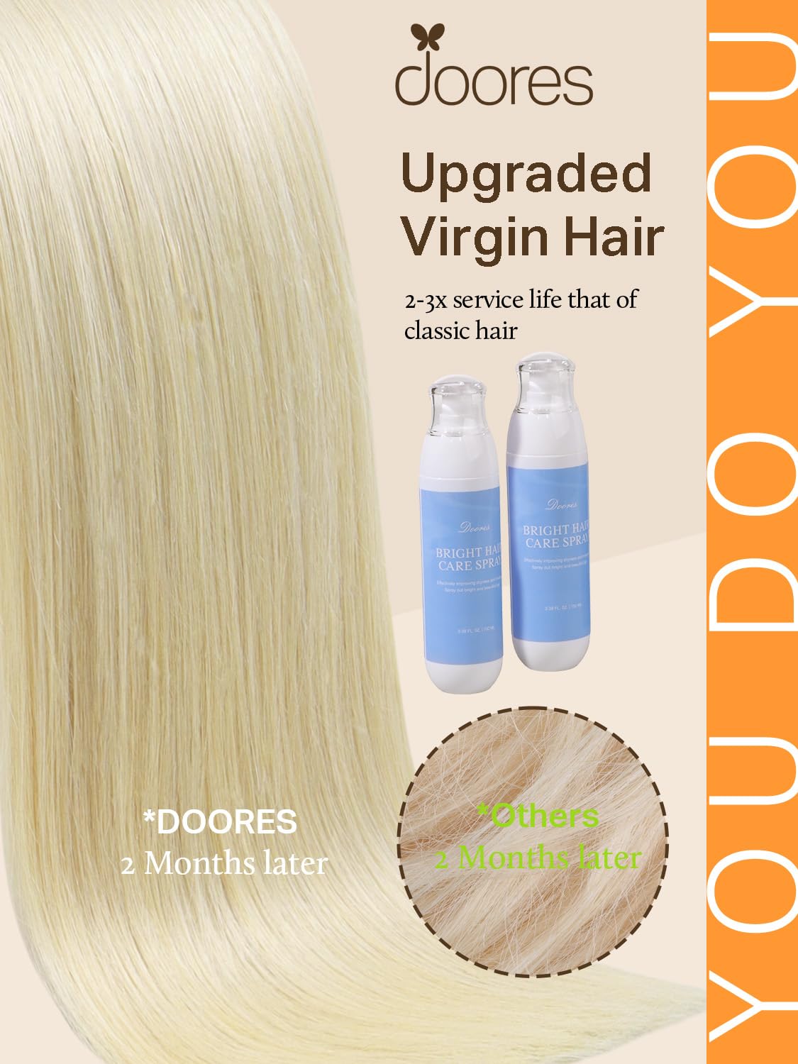 DOORES Tape in Hair Extensions 20 pieces pack
