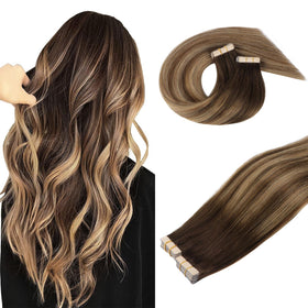DOORES Tape in Hair Extensions 20pcs 18" front view