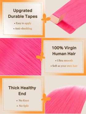 DOORES Tape In Hair Extensions 20pcs 18 inch displayed on a model