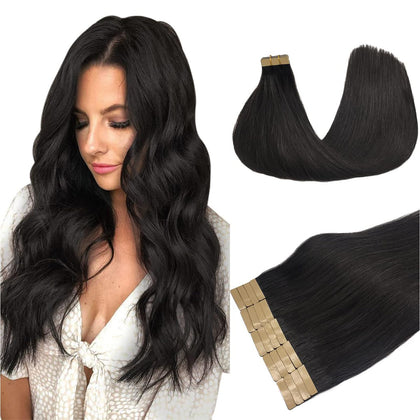 DOORES Tape in Hair Extensions 20pcs 18 inch front view