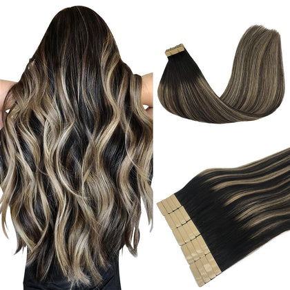 DOORES Tape in Hair Extensions 20pcs 18 inch front view