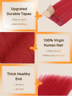 DOORES Tape In Hair Extensions 20pcs close-up of adhesive