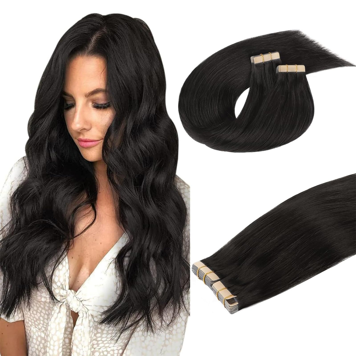 DOORES Tape In Hair Extensions 20pcs front view