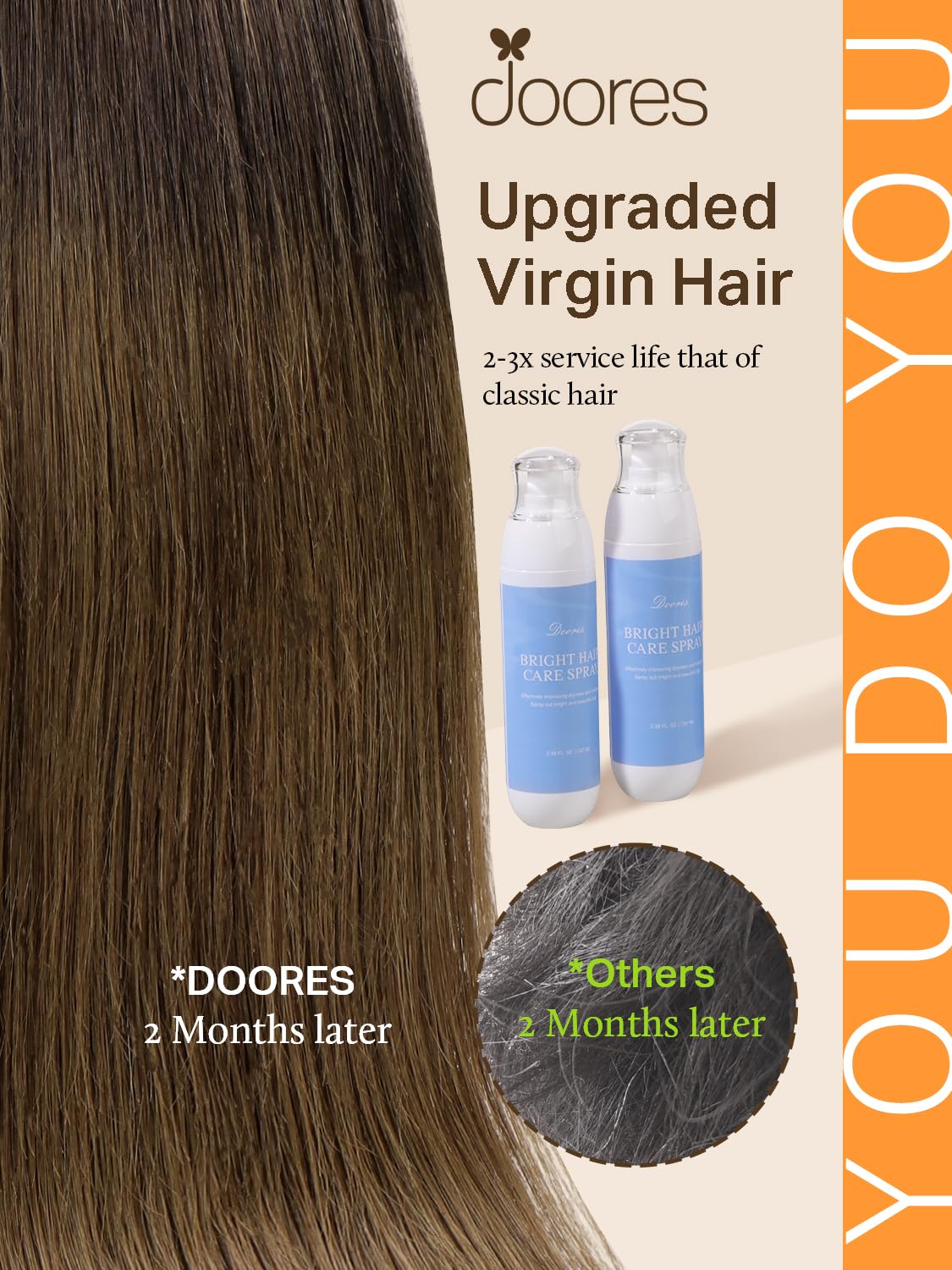 DOORES Tape in Hair Extensions 20pcs packaging