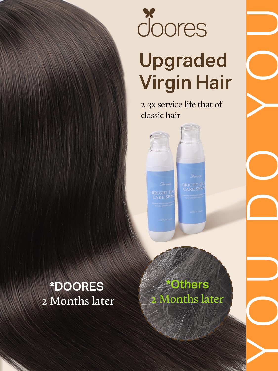 DOORES Tape in Hair Extensions 40 pieces in packaging