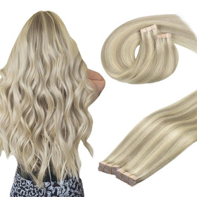 DOORES Tape in Hair Extensions 40pcs pack front view