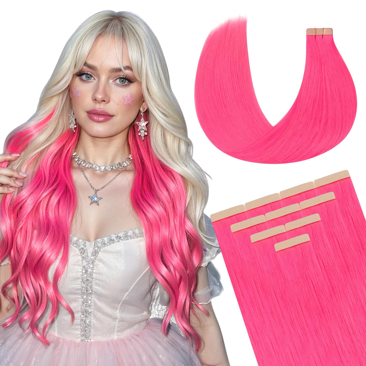 DOORES Tape In Hair Extensions 50g front view with packaging