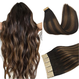 DOORES Tape In Hair Extensions 90g front view
