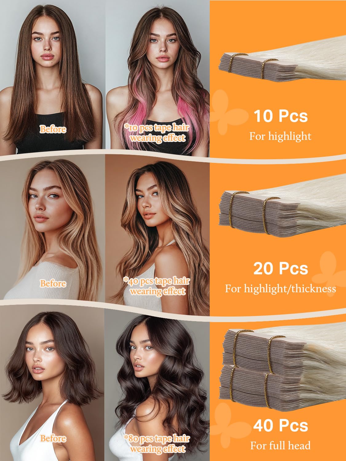 DOORES Tape in Hair Extensions application process