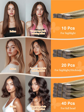 DOORES Tape in Hair Extensions back view