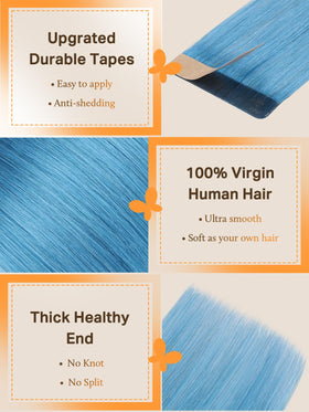 DOORES Tape In Hair Extensions close-up of adhesive tape