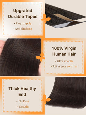 DOORES Tape in Hair Extensions colour variety display