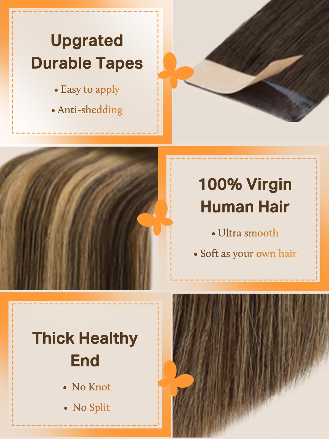 DOORES Tape In Hair Extensions displayed in packaging